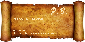 Puhola Barna névjegykártya